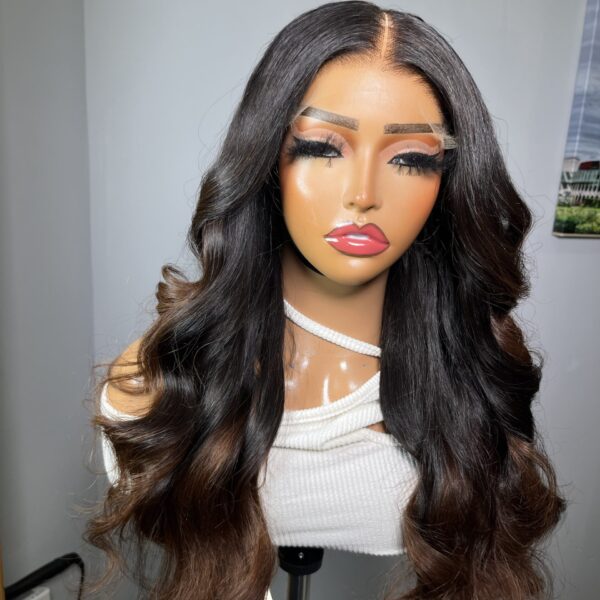 22” layered ombre brown unit