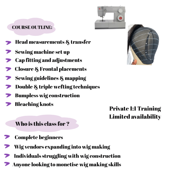 1-1 machine wig making class